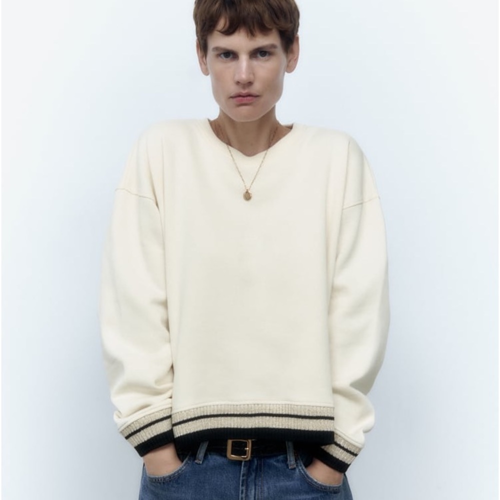 SHINY TRICOT SWEATSHIRT NWT